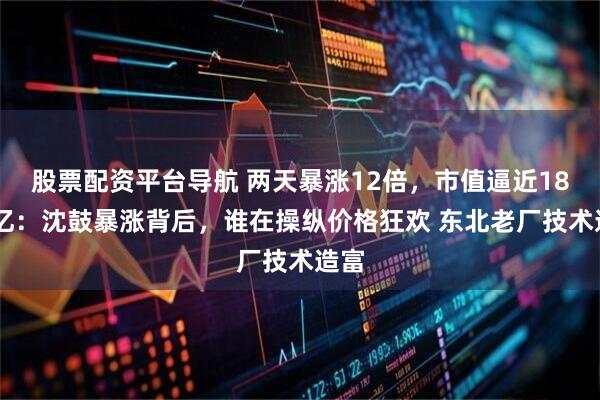 股票配资平台导航 两天暴涨12倍，市值逼近1800亿：沈鼓暴涨背后，谁在操纵价格狂欢 东北老厂技术造富